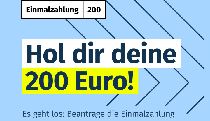 Symbolbild zur BMBF-Einmalzahlung. Hol dir deine 200 Euro.